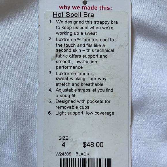 Lululemon Hot Spell bra (2012) black, size 4 - Picture 5 of 8